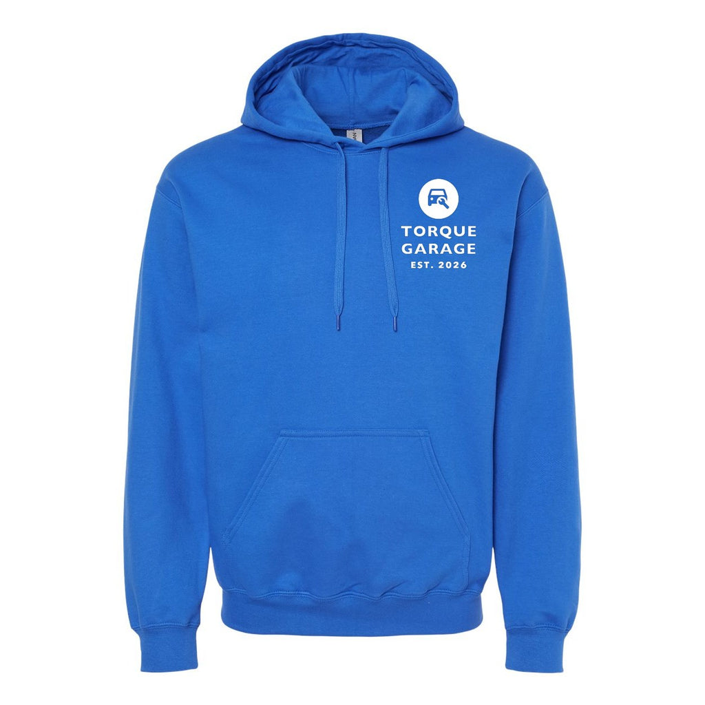 Gildan Unisex Softstyle® Midweight Hooded Sweatshirt Embroidery - Royal - Front