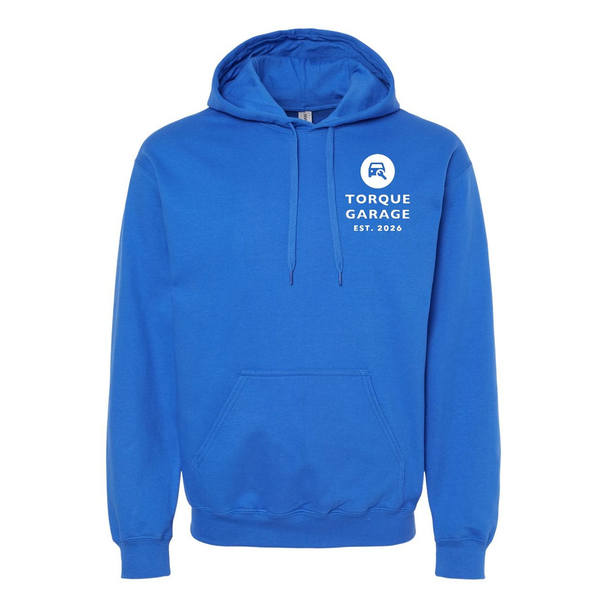 Gildan Unisex Softstyle® Midweight Hooded Sweatshirt Embroidery - Royal - Front