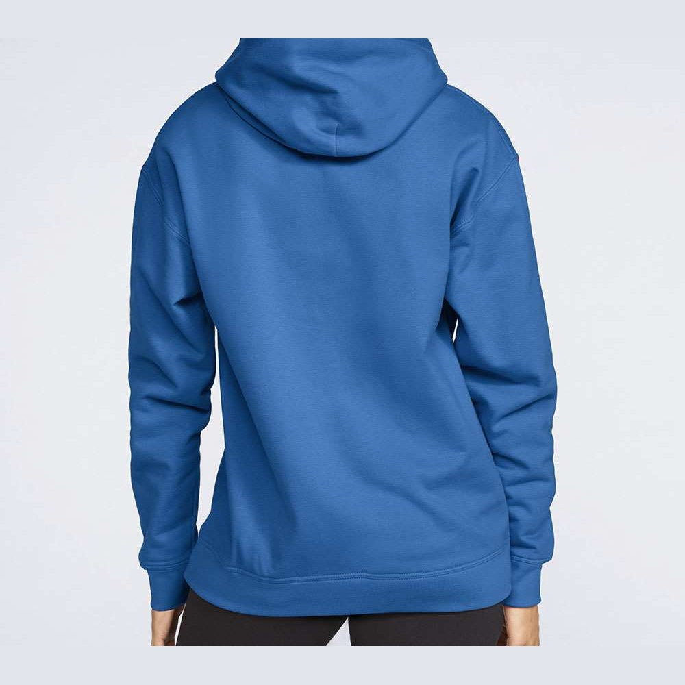 Gildan Unisex Softstyle® Midweight Hooded Sweatshirt Embroidery - Royal - On Model Back