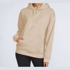 Gildan Unisex Softstyle® Midweight Hooded Sweatshirt Embroidery - Sand - On Model Front