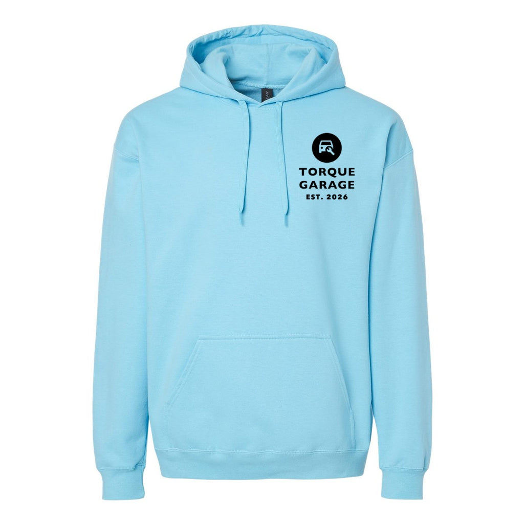 Gildan Unisex Softstyle® Midweight Hooded Sweatshirt Embroidery - Sky - Front