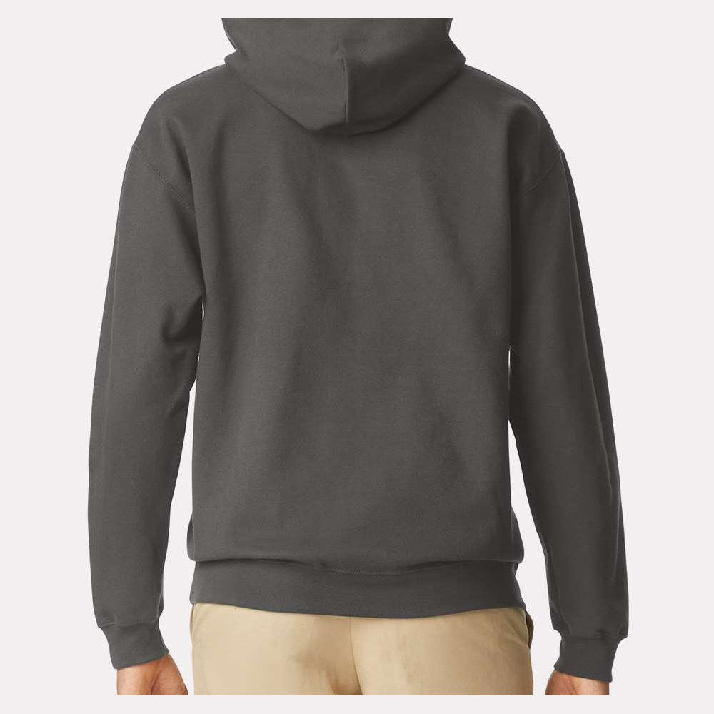 Gildan Unisex Softstyle® Midweight Hooded Sweatshirt Embroidery - Smoke - On Model Back