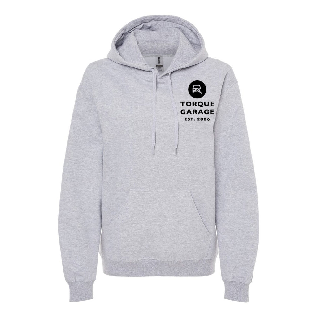 Gildan Unisex Softstyle® Midweight Hooded Sweatshirt Embroidery - Sport Grey - Front