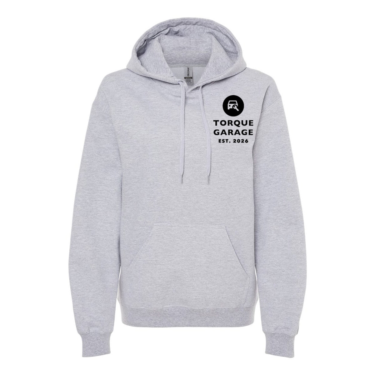 Gildan Unisex Softstyle® Midweight Hooded Sweatshirt Embroidery - Sport Grey - Front