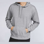 Gildan Unisex Softstyle® Midweight Hooded Sweatshirt Embroidery - Sport Grey - On Model Front