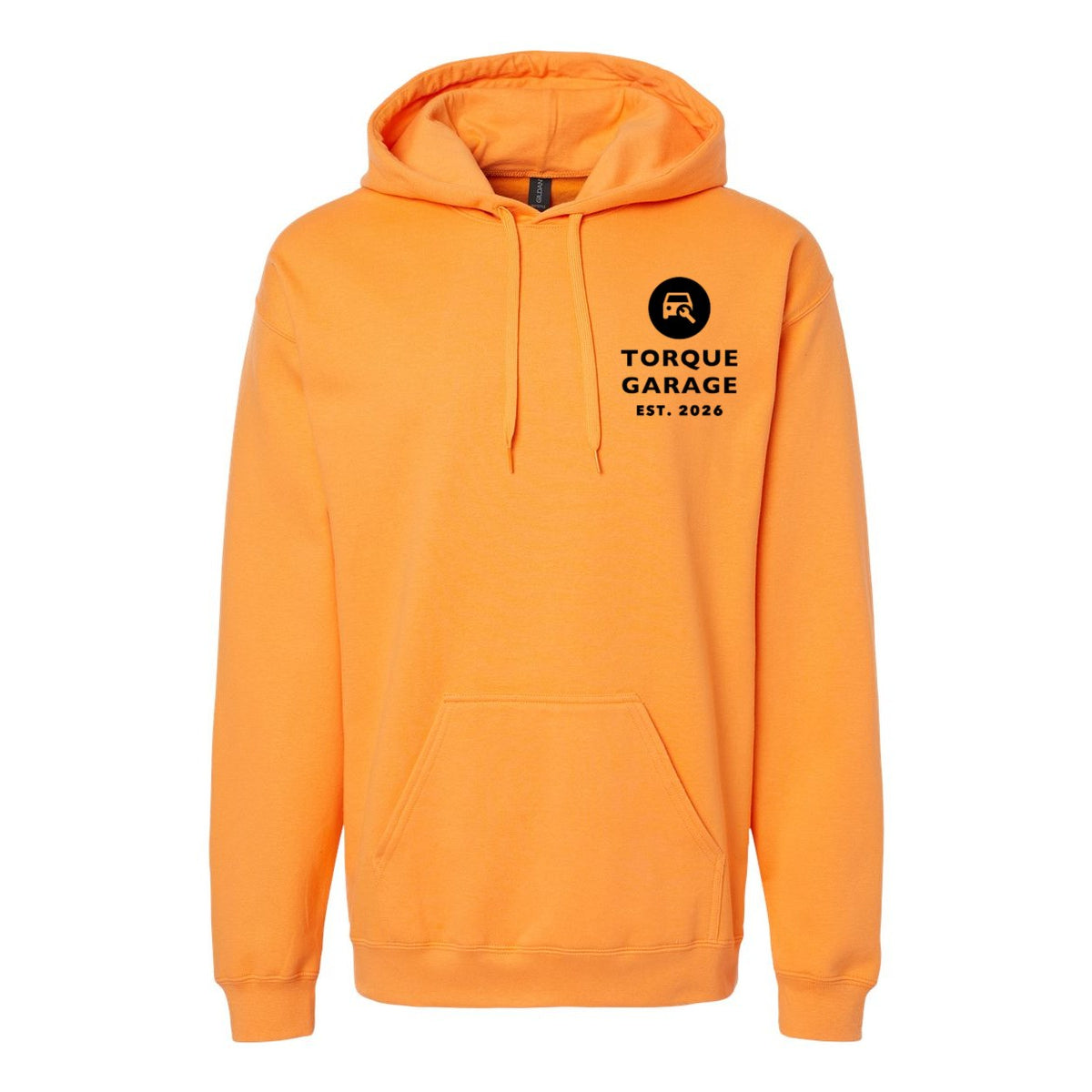 Gildan Unisex Softstyle® Midweight Hooded Sweatshirt Embroidery - Tangerine - Front