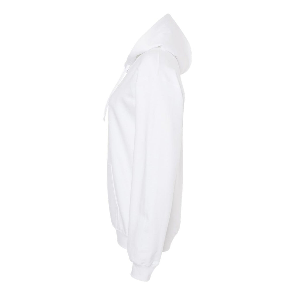Gildan Unisex Softstyle® Midweight Hooded Sweatshirt Embroidery - White - Direct Side