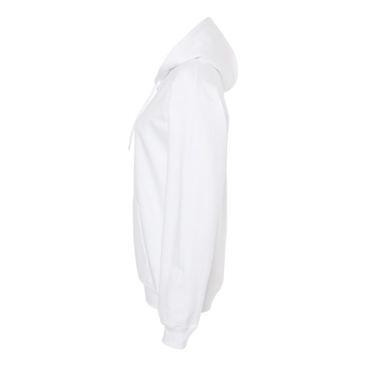 Gildan Unisex Softstyle® Midweight Hooded Sweatshirt Embroidery - White - Direct Side