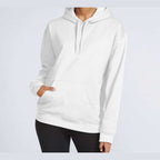 Gildan Unisex Softstyle® Midweight Hooded Sweatshirt Embroidery - White - On Model Front