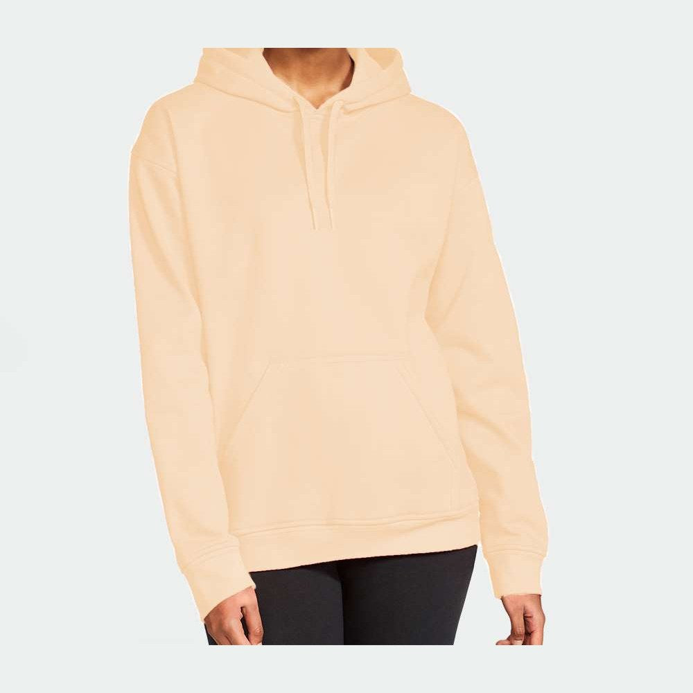Gildan Unisex Softstyle® Midweight Hooded Sweatshirt Embroidery - Yellow Haze - On Model Front