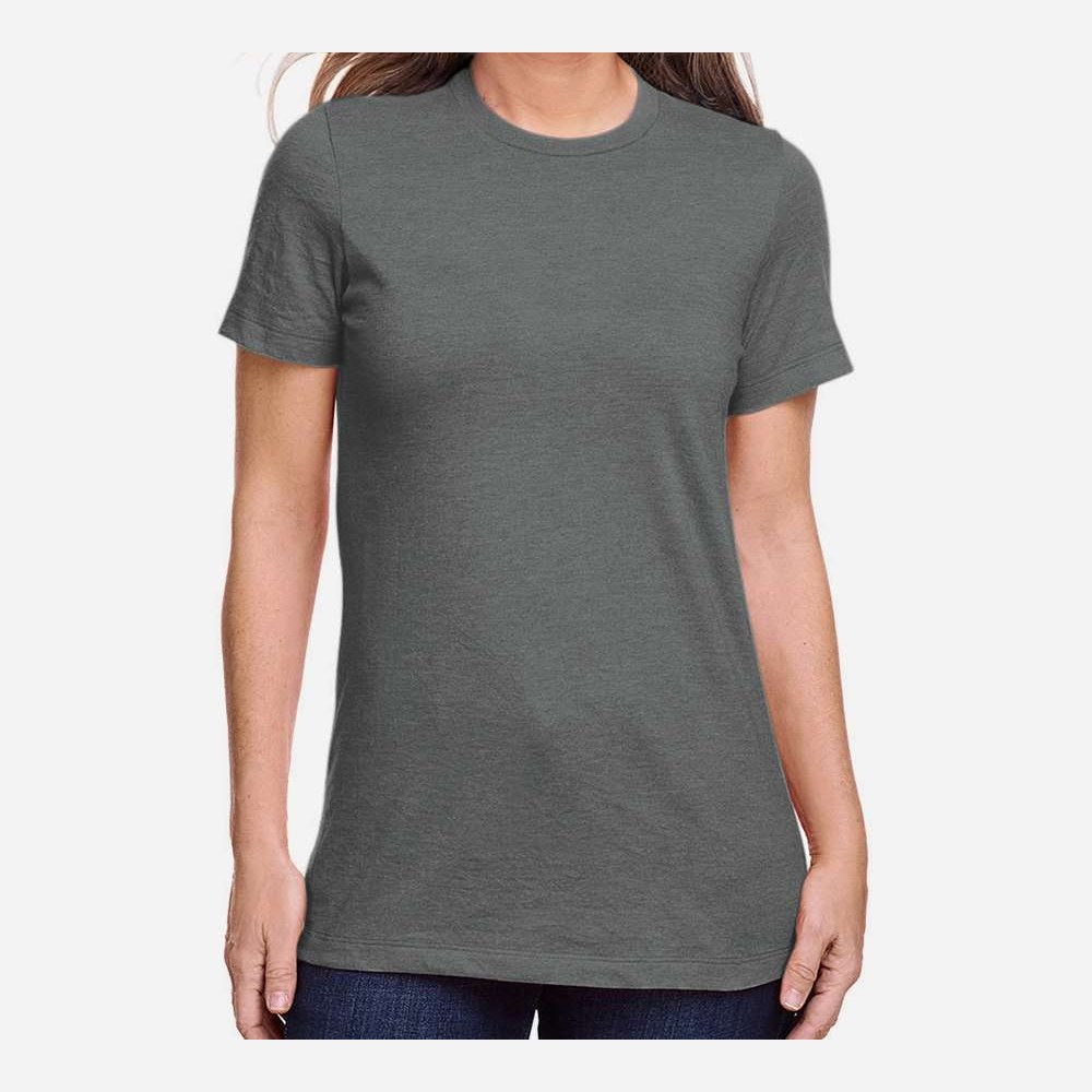 Gildan Women's Softstyle® CVC T-Shirt - Gunmetal - On Model Front
