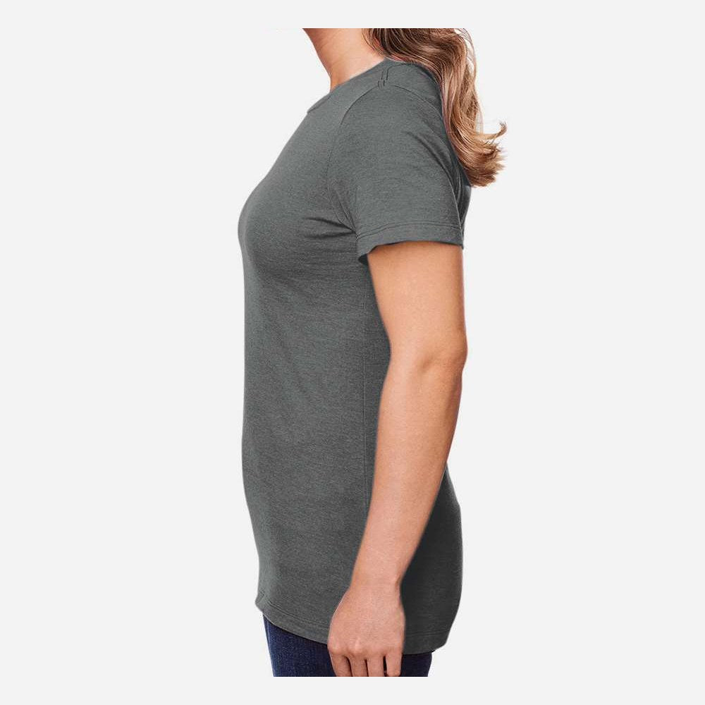 Gildan Women's Softstyle® CVC T-Shirt - Gunmetal - On Model Side