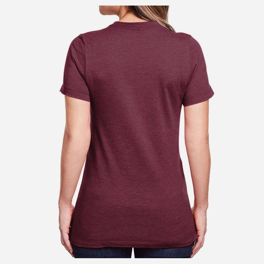 Gildan Women's Softstyle® CVC T-Shirt - Maroon Mist - On Model Back