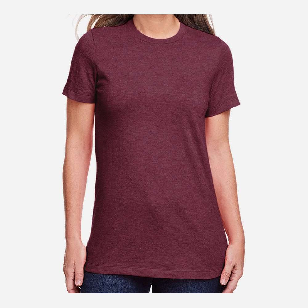 Gildan Women's Softstyle® CVC T-Shirt - Maroon Mist - On Model Front