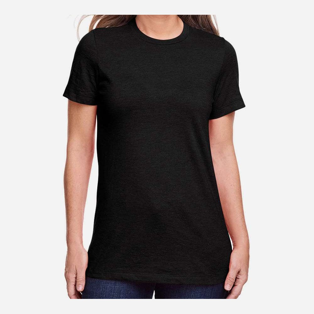Gildan Women's Softstyle® CVC T-Shirt - Pitch Black - On Model Front