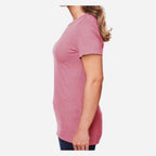 Gildan Women's Softstyle® CVC T-Shirt - Plumrose - On Model Side