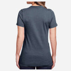 Gildan Women's Softstyle® CVC T-Shirt - Steel Blue - On Model Back