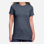 Gildan Women's Softstyle® CVC T-Shirt - Steel Blue - On Model Front