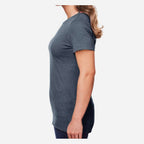 Gildan Women's Softstyle® CVC T-Shirt - Steel Blue - On Model Side