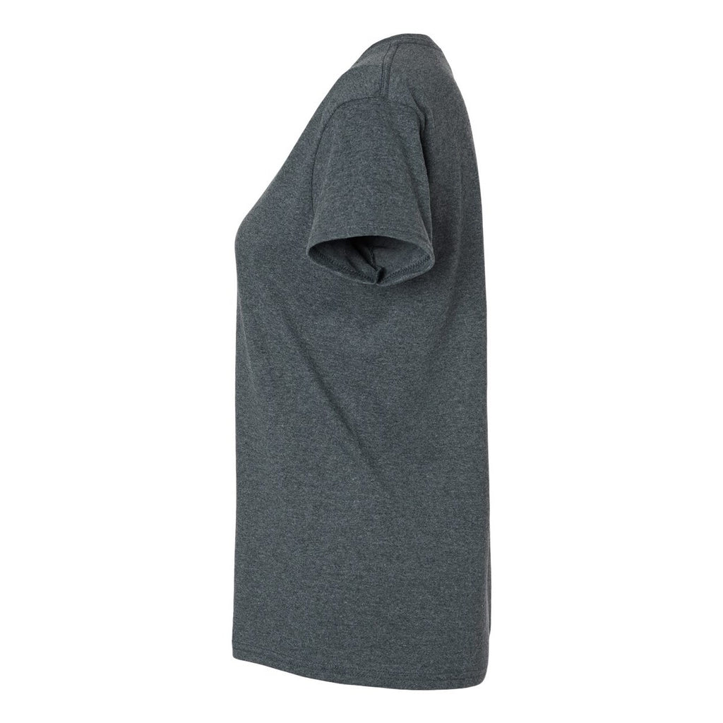 Gildan Women's Ultra Cotton® T-Shirt - Dark Heather - Direct Side