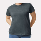 Gildan Women's Ultra Cotton® T-Shirt - Dark Heather - On Model Front