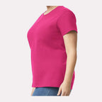 Gildan Women's Ultra Cotton® T-Shirt - Heliconia - On Model Side