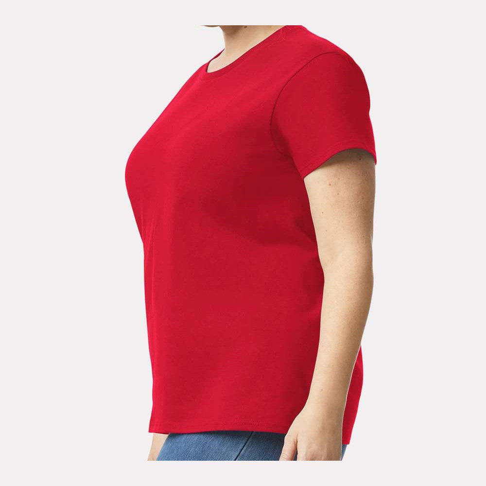 Gildan Women's Ultra Cotton® T-Shirt - Red - On Model Side
