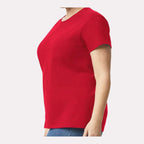 Gildan Women's Ultra Cotton® T-Shirt - Red - On Model Side