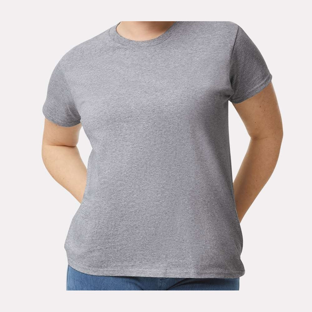 Gildan Women's Ultra Cotton® T-Shirt - Sport Grey - On Model Front