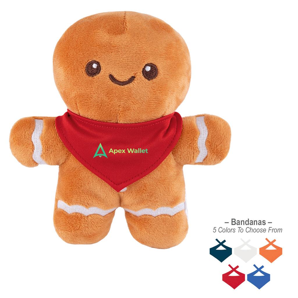 Gingerbread Man Plush Toy, 6 Inch - 6" Gingerbread Man
