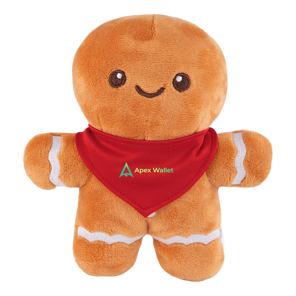 Gingerbread Man Plush Toy, 6 Inch - Bandana_Colorbrite