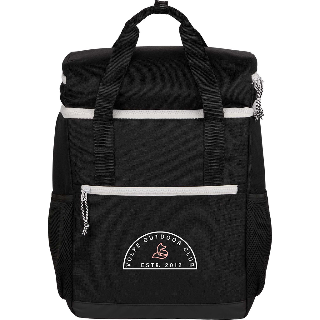 Glacial Recycled Backpack Cooler, 15 L Embroidery - Black - Front