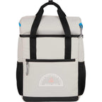 Glacial Recycled Backpack Cooler, 15 L Embroidery - Cream - Front