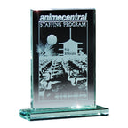 Glass Award, Medium - Jade Green - Sandblasting