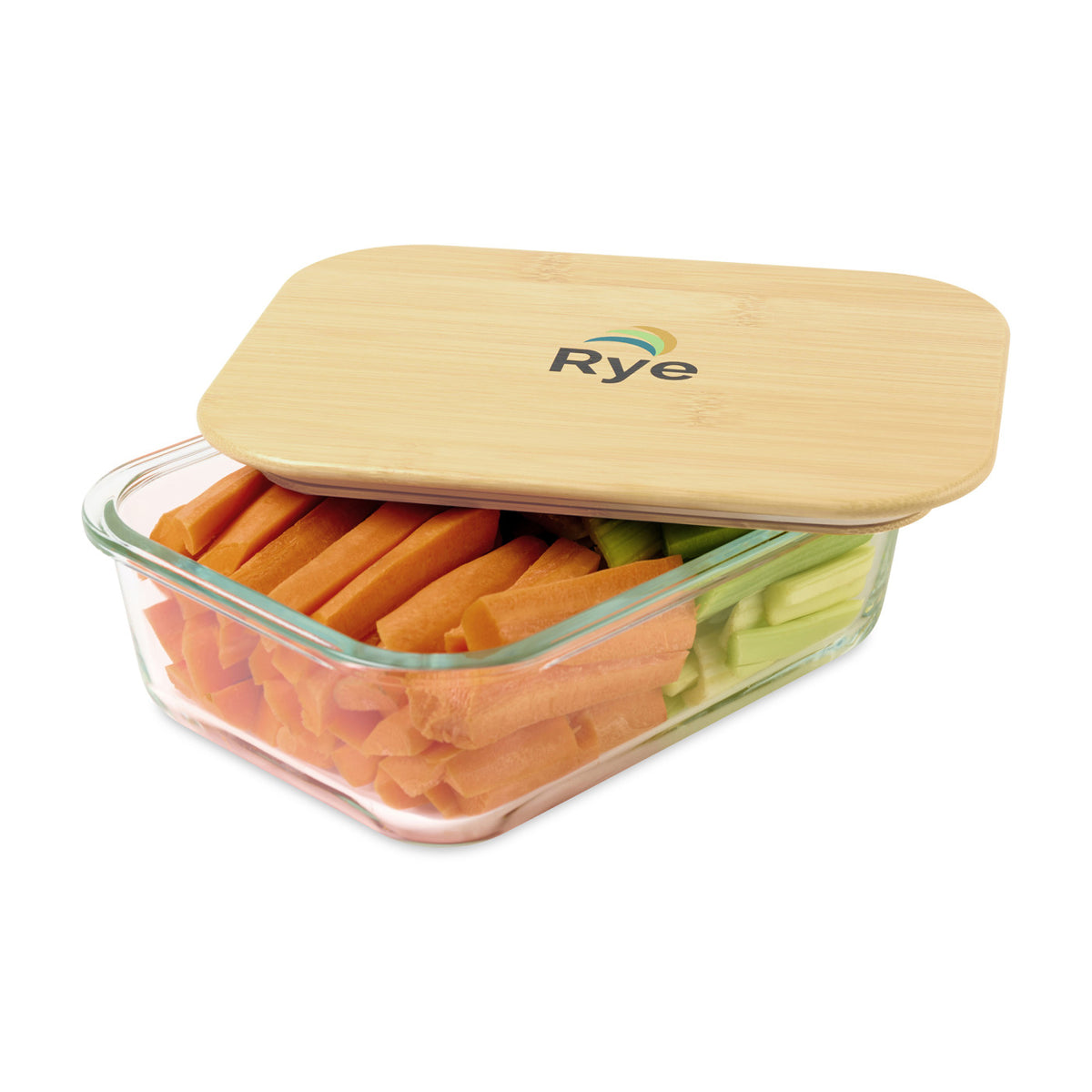 Glass Storage Container with Bamboo Lid, 4 Cups Full Color - Bamboo - View 3