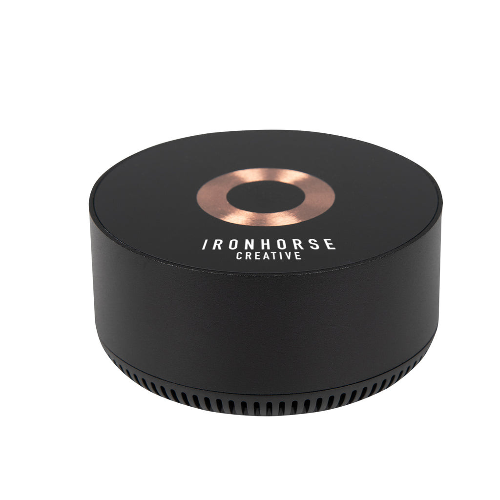 Glass Top Wireless Charger and Speaker, 15W - Black - Silk Screen