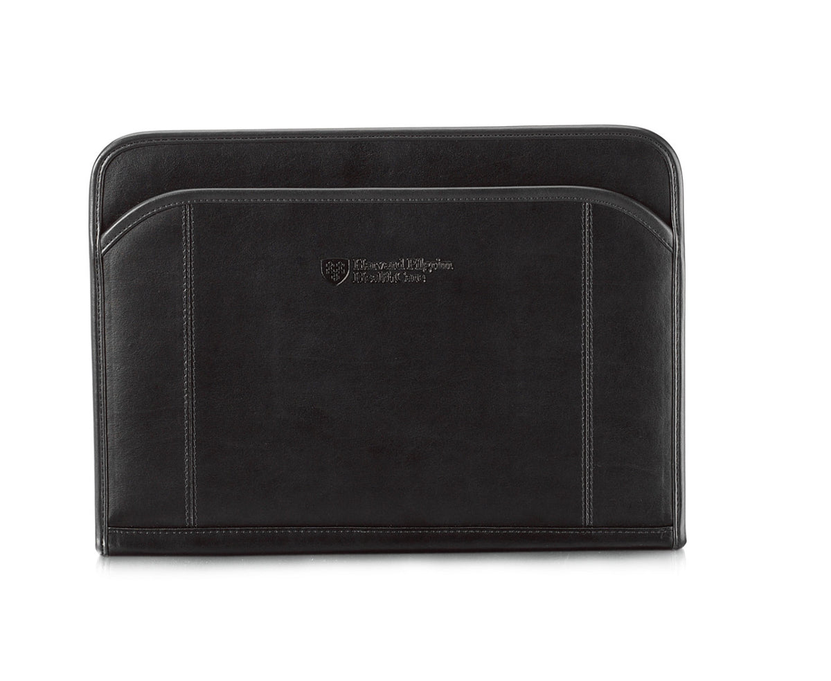 Global Zippered Leather Padfolio - Black - View 1