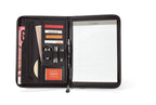 Global Zippered Leather Padfolio - Black - View 2