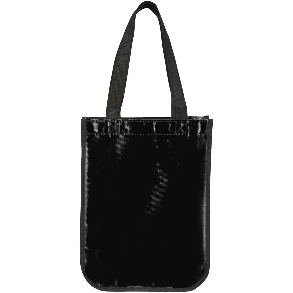 Gloss Laminated Gift Tote, 12 x 9 Inches - Black - Back