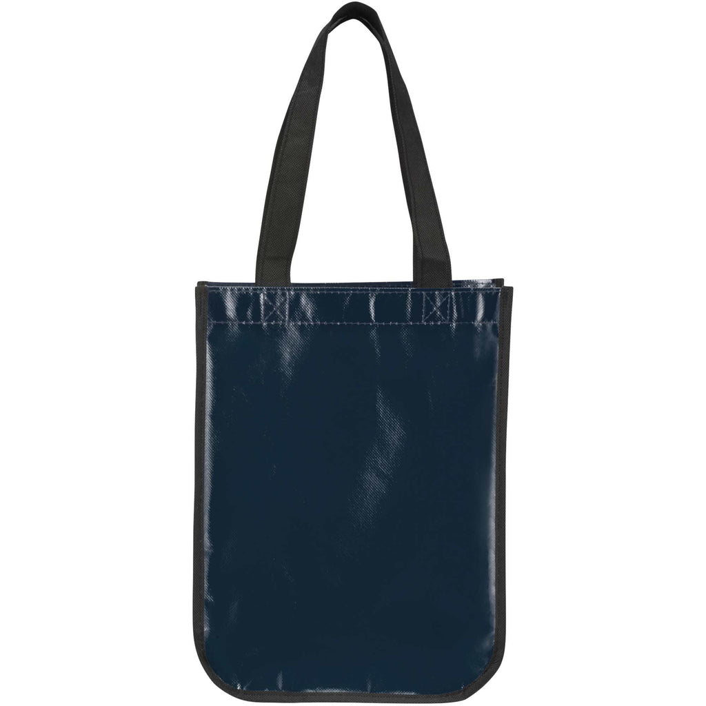 Gloss Laminated Gift Tote, 12 x 9 Inches - Navy - Back