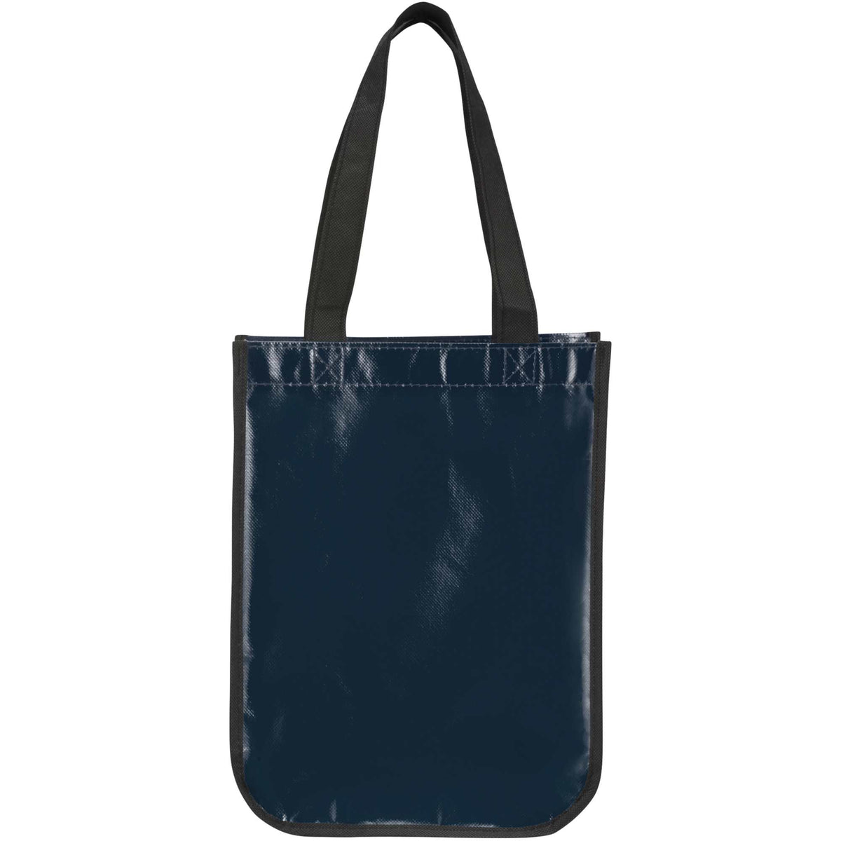 Gloss Laminated Gift Tote, 12 x 9 Inches - Navy - Back