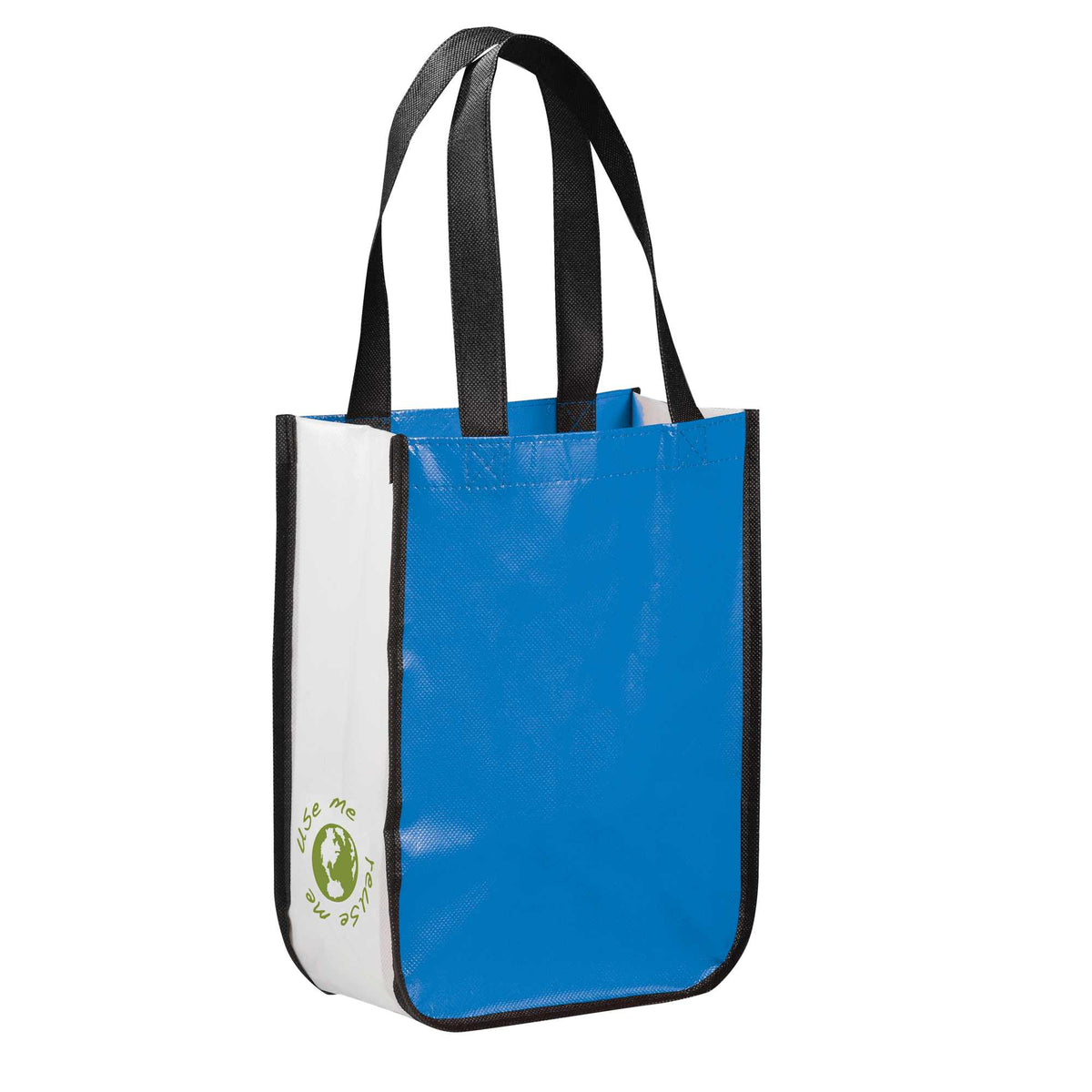 Gloss Laminated Gift Tote, 12 x 9 Inches - Process Blue - Right Angle 2