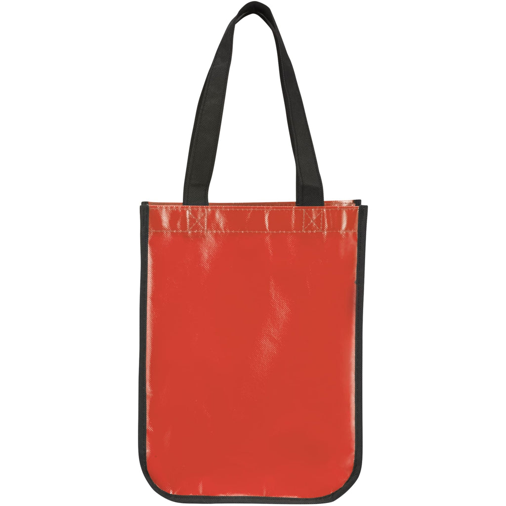 Gloss Laminated Gift Tote, 12 x 9 Inches - Red - Back