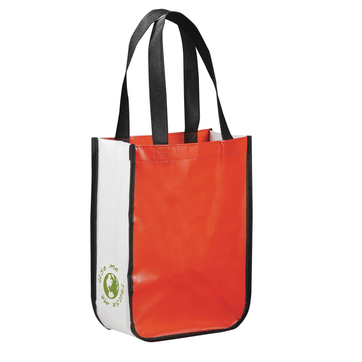 Gloss Laminated Gift Tote, 12 x 9 Inches - Red - Right Angle 2