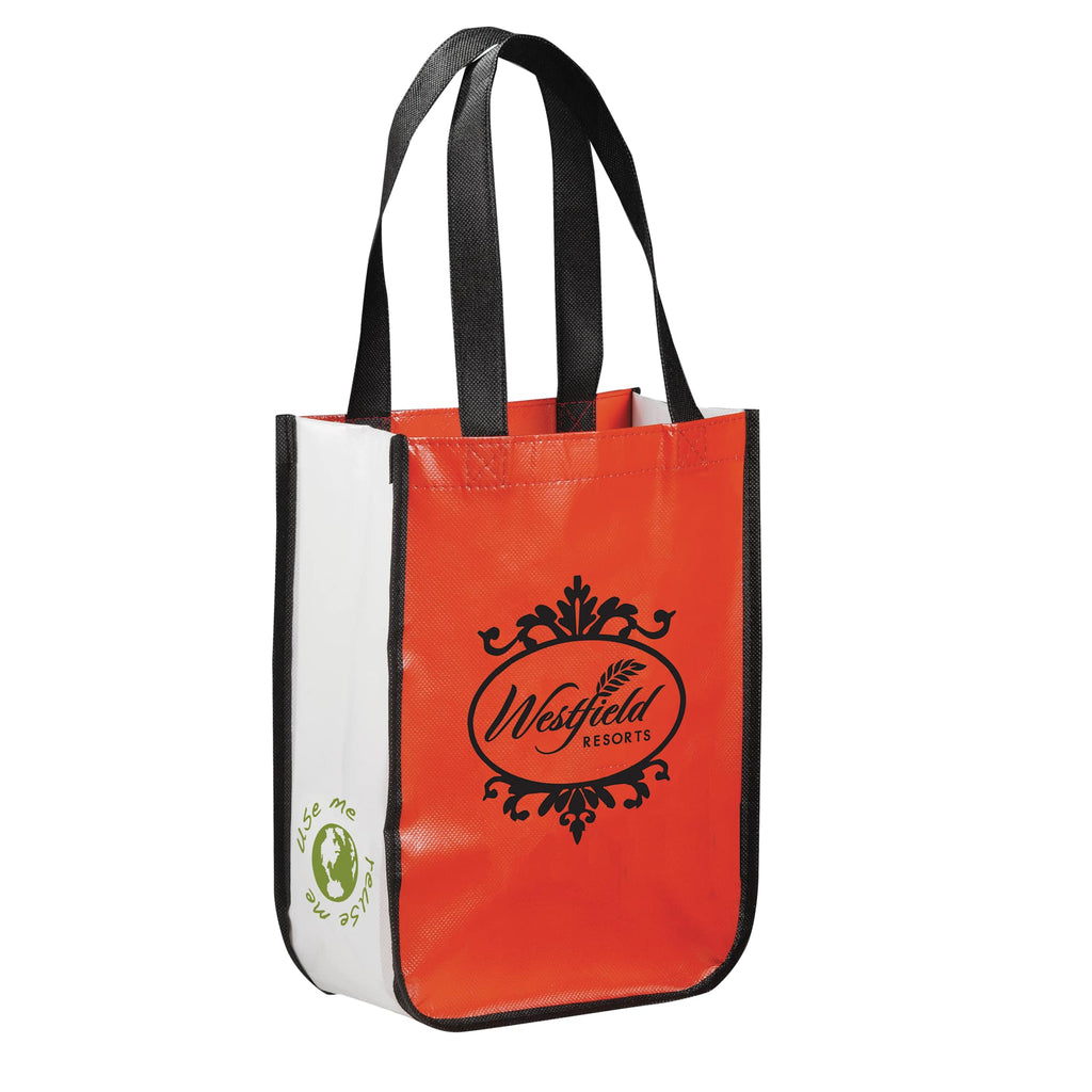Gloss Laminated Gift Tote, 12 x 9 Inches - Red - Right Angle