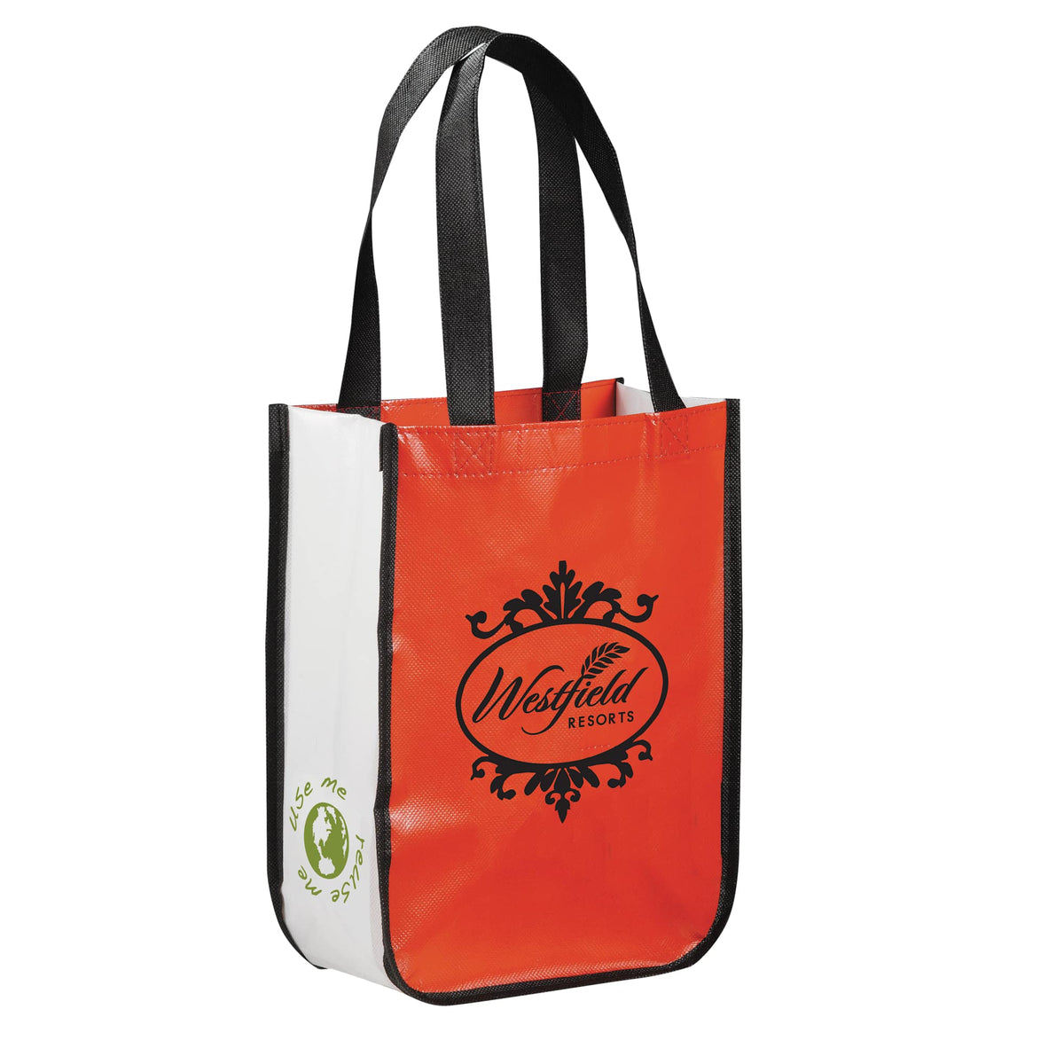 Gloss Laminated Gift Tote, 12 x 9 Inches - Red - Right Angle