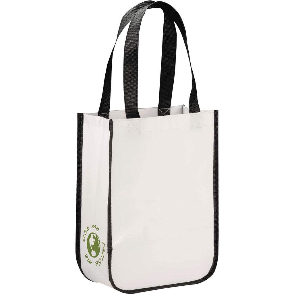 Gloss Laminated Gift Tote, 12 x 9 Inches - White - Right Angle 2