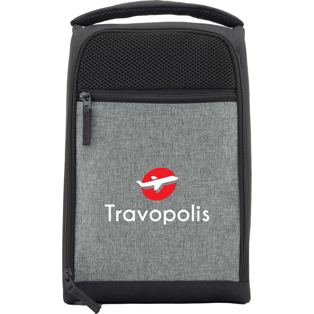 Golf and Travel Shoe Bag in Recycled Polyester Embroidery - Graphite - Front