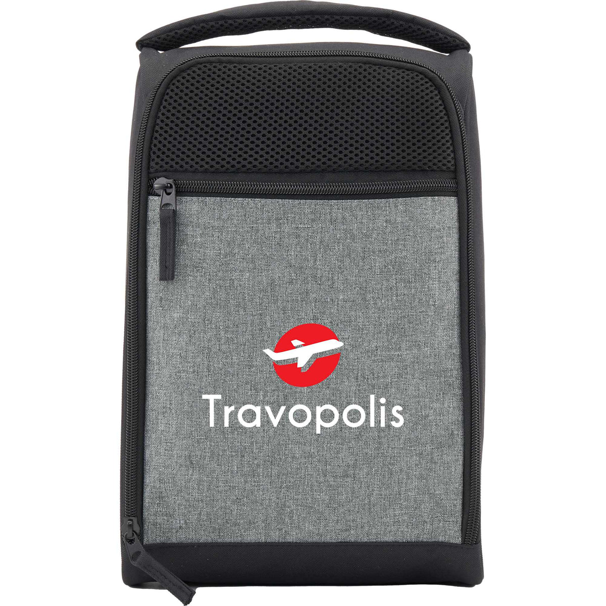 Golf and Travel Shoe Bag in Recycled Polyester Embroidery - Graphite - Front