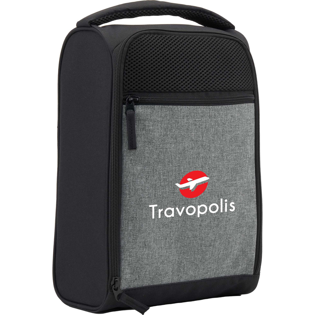 Golf and Travel Shoe Bag in Recycled Polyester Embroidery - Graphite - Right Angle